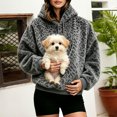 thumbnail image 6 of Kangaroo Pouch Hoodie Comfy Kangaroo Pouch Sweatshirts Fuzzy Fleece Kitten Cat Puppy Holder Pet Carrier Pullover Sweatshirts Cat Pouch Hoodie for Women, 6 of 6