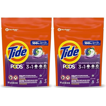 TIDE PODS Laundry Detergent Soap Pacs, Spring Meadow Scent, Powerful 3-in-1 Clean, HE Compatible, 78 Count (2 Bags)
