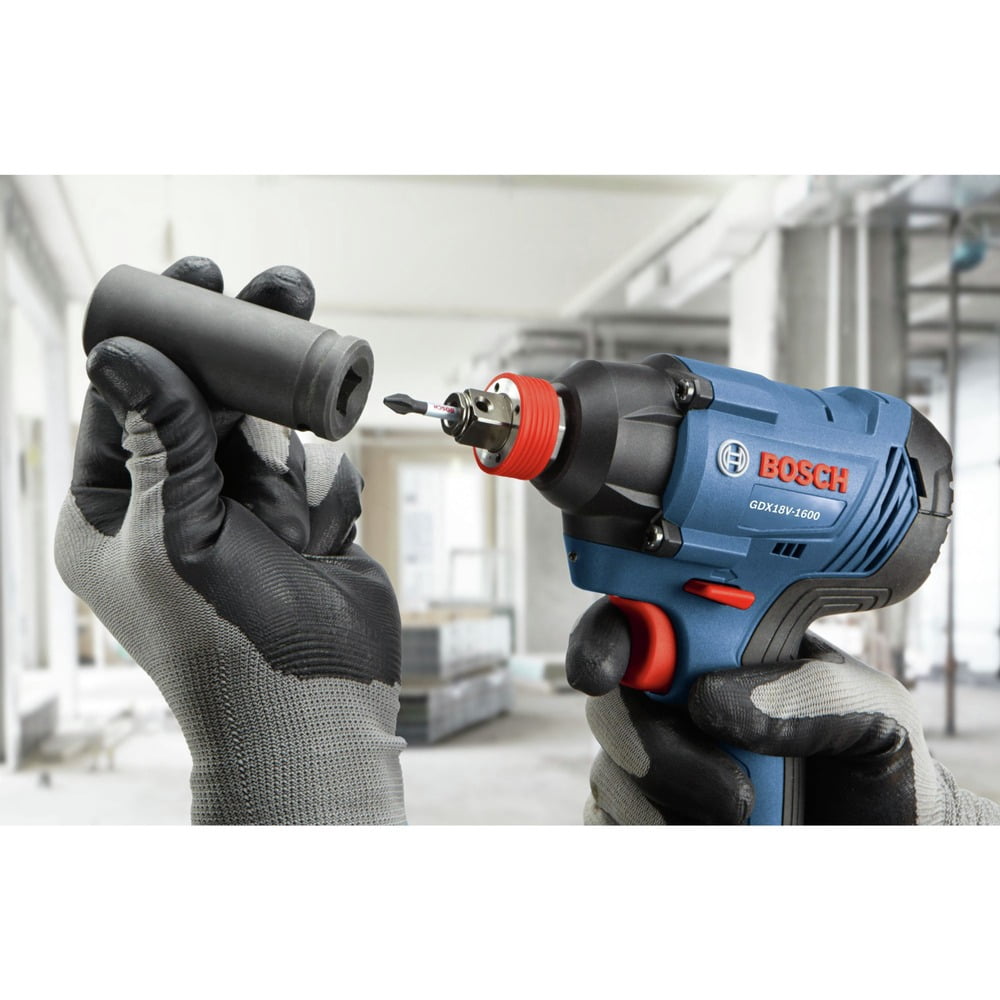 Bosch GDX18V-1600B12 18V Freak Lithium-Ion 1/4 in. and 1/2 in. Cordless Two-In-One Bit/Socket Impact Driver Kit (2 Ah)