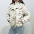thumbnail image 2 of Lixiuxyad Puffer Jacket New Down Padded Jacket Women's Winter Padded Jacket Bright Pocket Padded Jacket White, 2 of 6