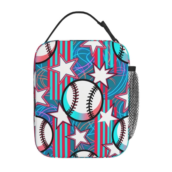 Baseball Lunch Bag For Women Men, Insulated Reusable Lunch Tote Bag, Large Capacity Lunch Box For Work, Leakproof Cooler Lunch Bag For Office Picnic Travel