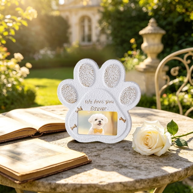 Rewenti Pet Memorial Sign Cement Keepsake for Dogs and Cats with Heartfelt Message