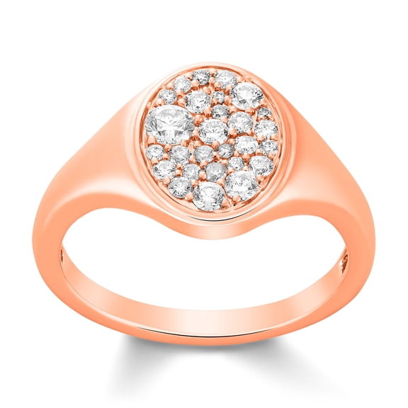 ARAIYA FINE JEWELRY 14K Rose Gold Diamond Cluster Band Ring (1/2 cttw, I-J Color, I2-I3 Clarity), Size 6.5