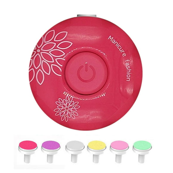 Juego de 6 cabezales de pulido Afilador de uñas de manicura eléctrico para bebés y niños Cortador de Tomshoo Rojo