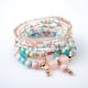 thumbnail image 1 of Nvzi Pulseras de cuentas apilables bohemias, juego de pulseras multicapa con dijes colgantes, brazaletes elásticos, multicolor, 1 of 4