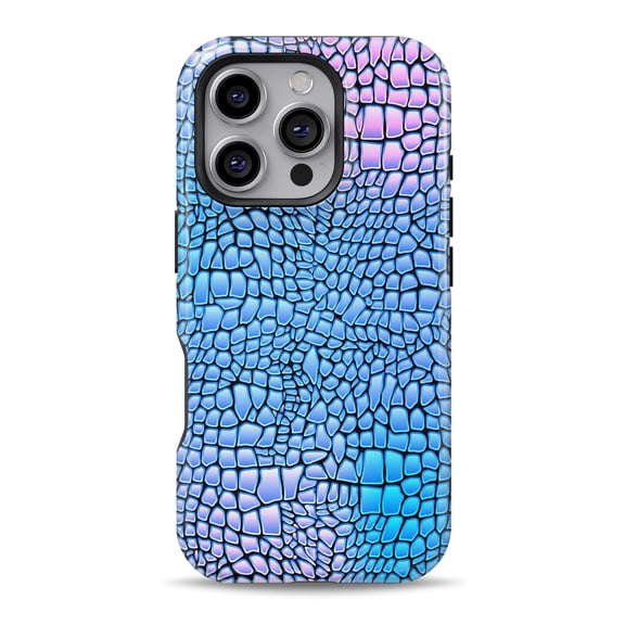 DesignSkinz Scratch-Resistant Hard Slim Case Compatible with iPhone 16 (Compatible with MagSafe) - Neon Vibrant Snake Skin Pattern