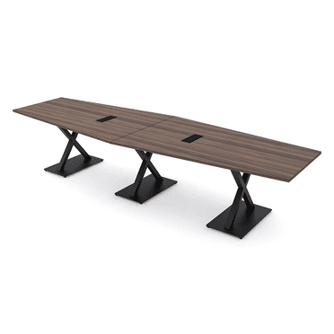 12 Person Hexagon Conference Room Table X Shaped Bases Power And Data