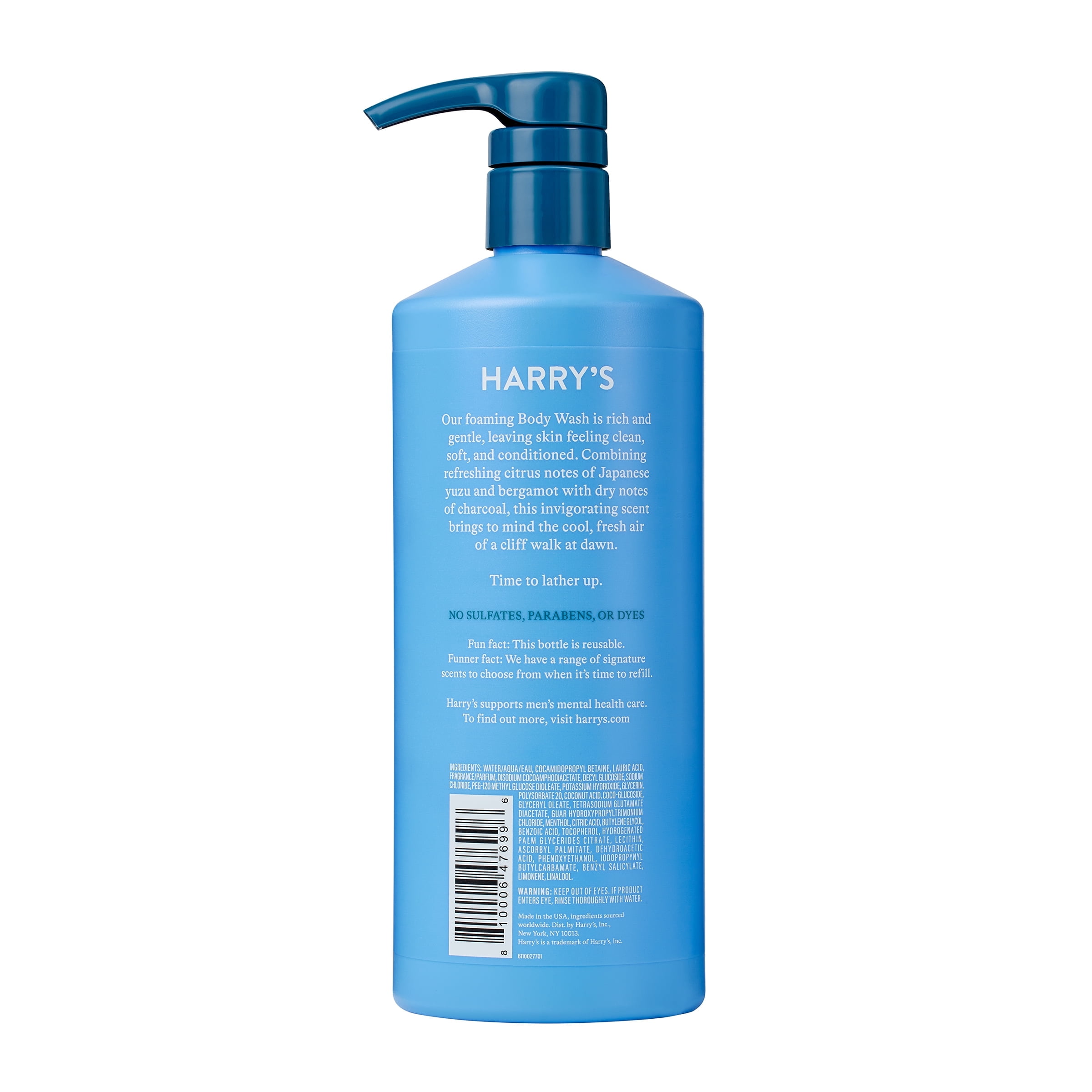 Harry's Men's Cleansing Body Wash, Stone Scent, 24 fl oz Pump Bottle