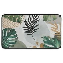 Green Boho Plant Pattern Door Rugs,Washable Non Slip Door Mats Indoor,Decorative Door Mats,Entry Mat Indoor for Entrance,Bedroom,Kitchen,Bathroom,30"x17"