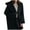 Black 01, variant on DeHolifer Women Coat Long Sleeve Solid Casual Turn Down Collar Overcoat with Belt Winter Warm Coat White M