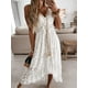 thumbnail image 4 of Vestido de verano para mujer, escote en V, encaje floral, borlas, tirantes, 4 of 5