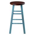 thumbnail image 4 of Ivy 24" Counter Stool Rustic Light Blue w/ Walnut Seat, 4 of 5