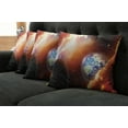thumbnail image 2 of Ambesonne Space Throw Pillow Cover 4 Pack, Nebula Stars in Solar, 16", Orange Blue, 2 of 6