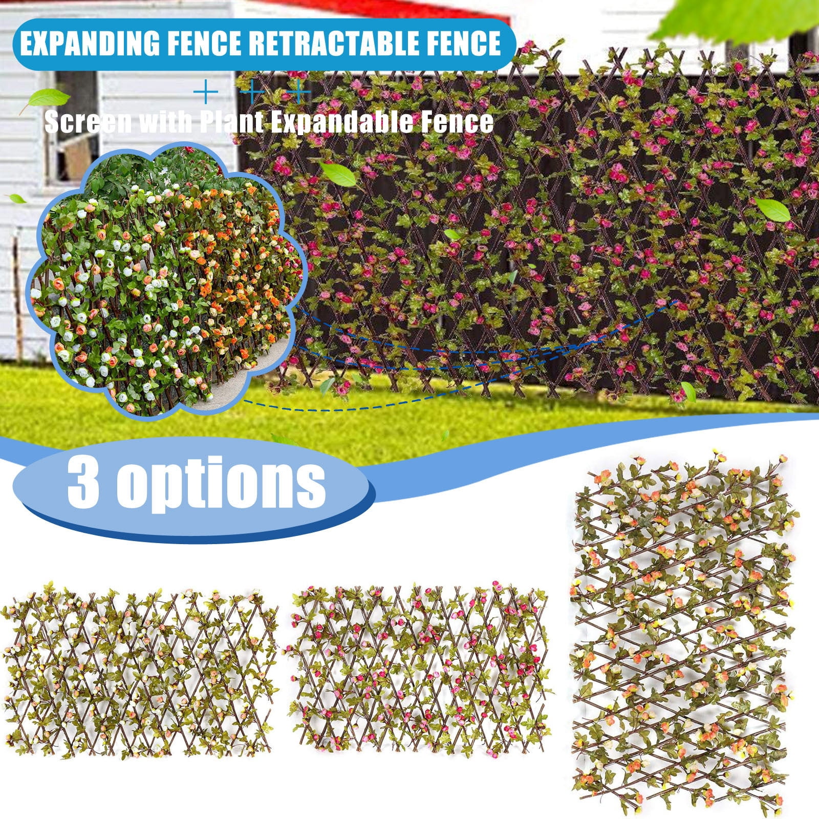 Small Size Deep Pink Retractable Fence With Decorative Design - Adjustable And Expandable Fencing For Garden Yard Partition, Easy To Retract And Expand, Space Saving And Portable