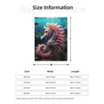 thumbnail image 4 of Throw Blanket for Couch Sofa and Bed, Ocean Pink Seahorse Super Soft Plush Throw Blanket, Fuzzy Cuteness Comfy Warm Washable Flannel Blanket & Throws for All Season 60"x50", 4 of 5