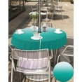 thumbnail image 4 of Outdoor Tablecloth Teal Green Ombre Round Patio Tablecloths 60 Inch, Outside Table Cloths with Umbrella Hole and Zipper, Gradient Gradual Color Summer Table Cover for Outdoor Tables, Picnic,, 4 of 6