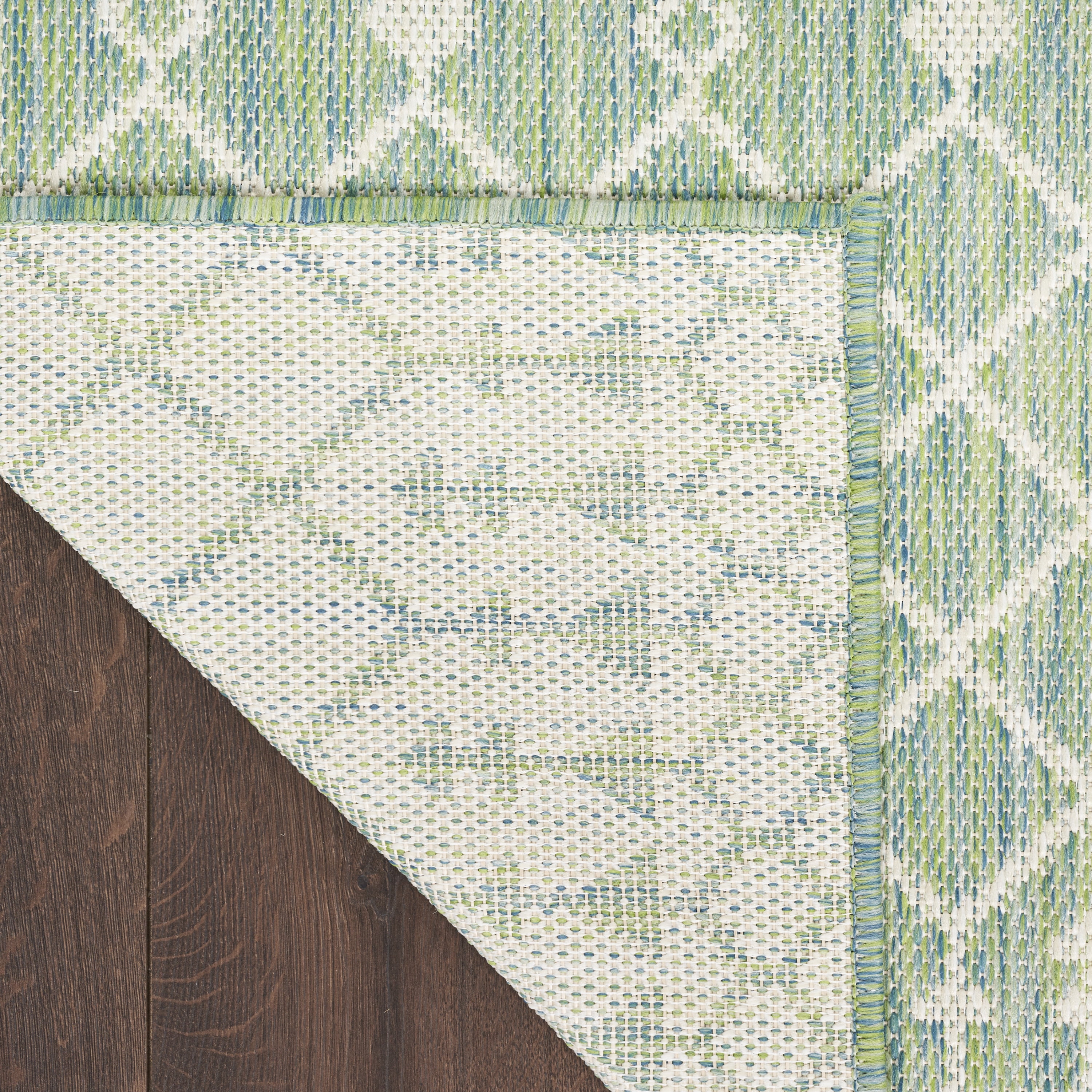 Nourison Positano Indoor/Outdoor Blue Green 5' x 7' Area Rug (5x7)