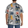 thumbnail image 5 of Xecao offers the Dog for Men's Casual Short-sleeved Shirt, a button-up collared shirt with a pocket, perfect for beach vacations and yacht travel in the Medium size., 5 of 7