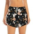 thumbnail image 2 of Goofa Lilies Flowers Printed Women 2 in 1 Running Shorts,Quick Dry Athletic Workout Shorts,High Waisted Athletic Shorts with Liner Pockets-Medium, 2 of 9