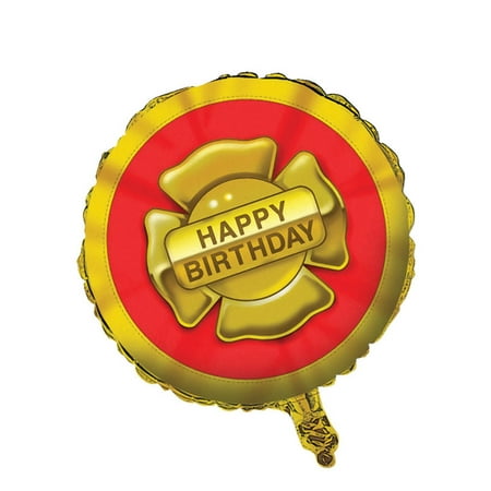 Club Pack of 12 Firefighter Metallic Foil Party Balloons