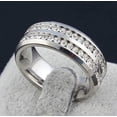 thumbnail image 3 of Two Row Wedding Band Ring Cz Eternity Men Women Ginger Lyne Collection, 3 of 5