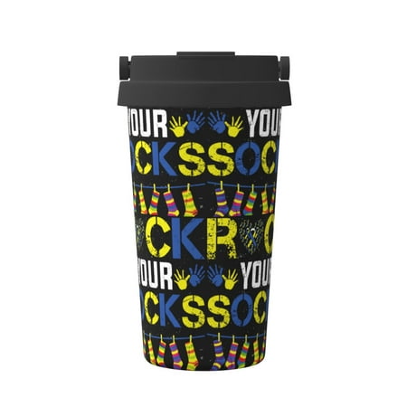 

KLL Rock Your Socks Pattern Stainless Steel Vacuum Insulated Tumbler - Carry Insulated Coffee Mug - Reusable Insulated Cold Brew Iced Coffee Cup Thermos