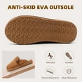 thumbnail image 4 of VANSARTO Women's Fuzzy Suede Slippers Faux Fur Memory Foam Scuff Slippers Warm Winter Slip-On House Shoes with Adjustable Buckle Indoor and Outdoor, Chestnut, Size 7-8, 4 of 6