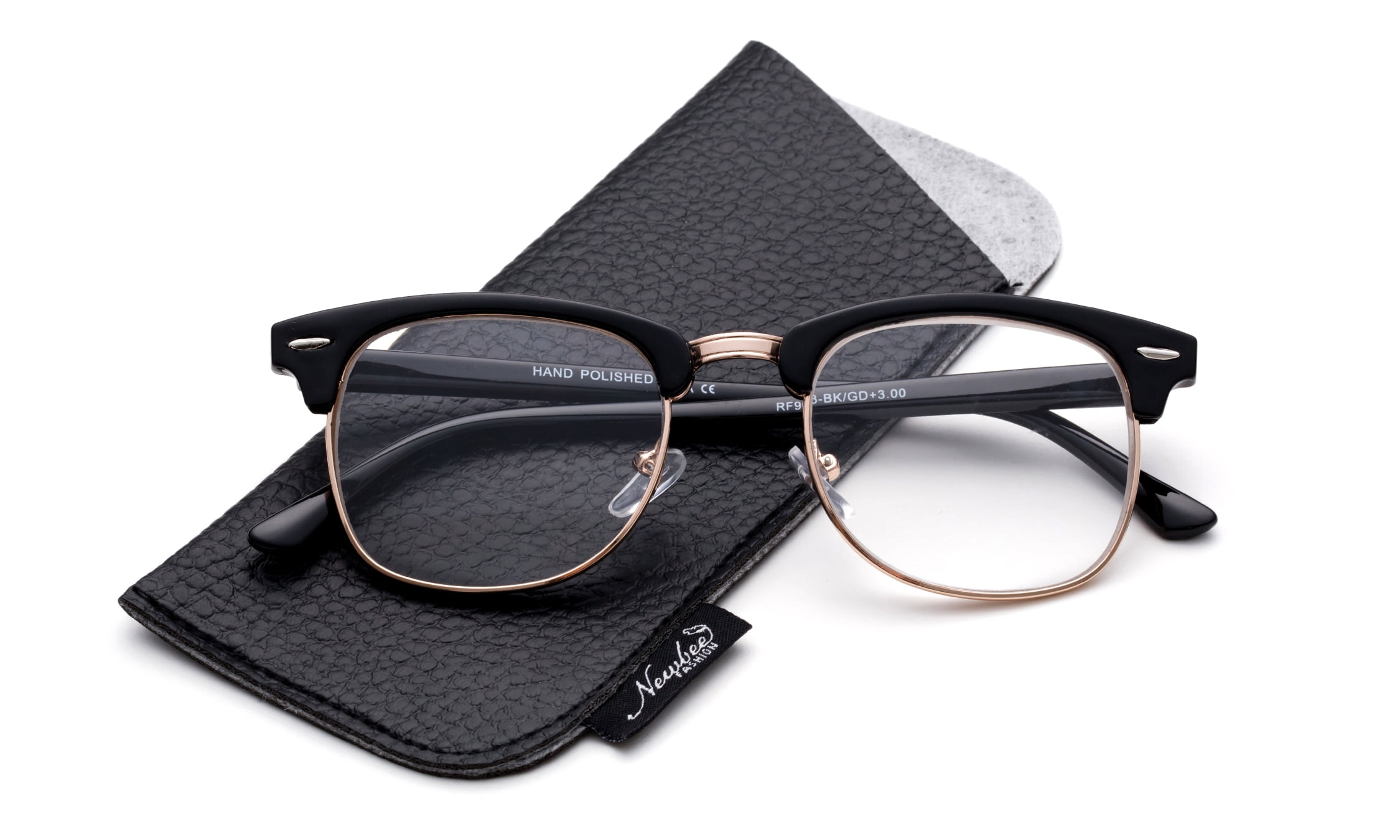 Quality Fashion Clummaster Reading Glasses for Men Retro Vintage Reading  Glasses Horn Rimmed Half Frame Reading Glasses 