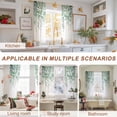 thumbnail image 4 of Sheer Curtain 63 Inch Length 2 Panels Light Filtering Window Curtain Sage Green Eucalyptus Sheer Voile Curtains Rod Pocket Window Treatment for Kitchen Living Room Rustic Watercolor Leaves Floral, 4 of 9