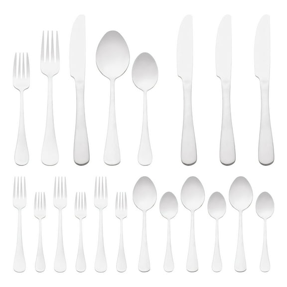 REGALWOVEN 20 Piece Silverware Set, Stainless Steel Flatware, Mirror Polished Cutlery Set, Serving Utensils Set for Kitchen Dining Silver 20