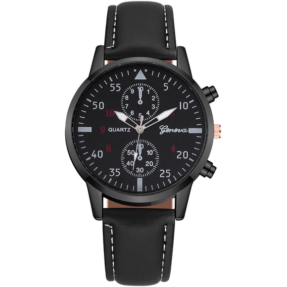 WREESH Men Fashion Watches Clocks Watches Leather Casual Dresses Wrist Crystals