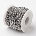 thumbnail image 2 of 50m Tarnish Resistant 304 Stainless Steel Ball Chains with Spool Stainless Steel Color 4mm 164.04 Feet(50m)/roll, 2 of 2