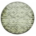 thumbnail image 2 of 8â€™ Round Gray Beige Distressed Diamond Area Rug, 2 of 5