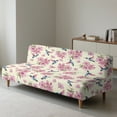 thumbnail image 2 of Xixirimido Futon Slipcover Armless Futon Bed Sofa Cover Furniture Protector with Elastic Bottom, Soft and Washable Futon Covers for Sofa Bed, Cherry Blossom Hummingbird, 2 of 8