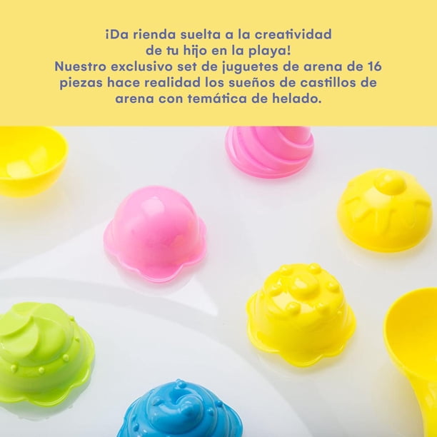 Juego De 4 Moldes De Arena De Helado Para Niños – Juguetes De Playa De Colores Suritidos, Reutilizables Y Seguros, Ideales Para Regalar A Peques De 3 Años En Adelante