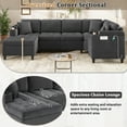 thumbnail image 6 of Harper & Bright Designs Modern U-shaped Sectional Sofa with Storage for Living Room, Oversized Corner Sectional Couch with Cup Holders and USB Por , Grey, 6 of 18