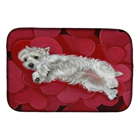

14 x 21 in. Westie Queen of Hearts Dish Drying Mat