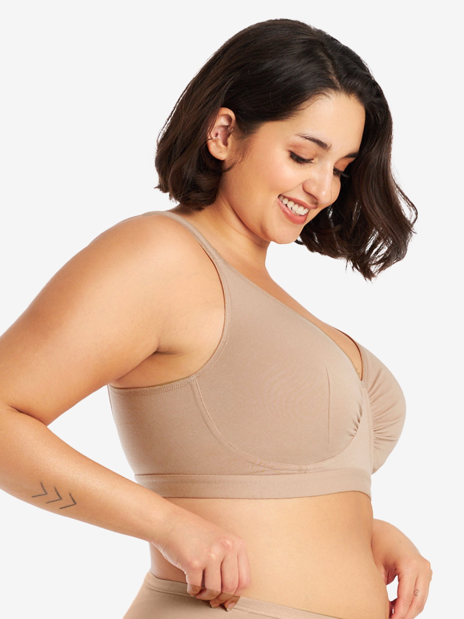 Leading Lady, The Evie, Unpadded Wireless Bra, Medium Support, Breathable Cotton Bra, Padded Straps, Comfort Bra (Women's & Women's Plus)