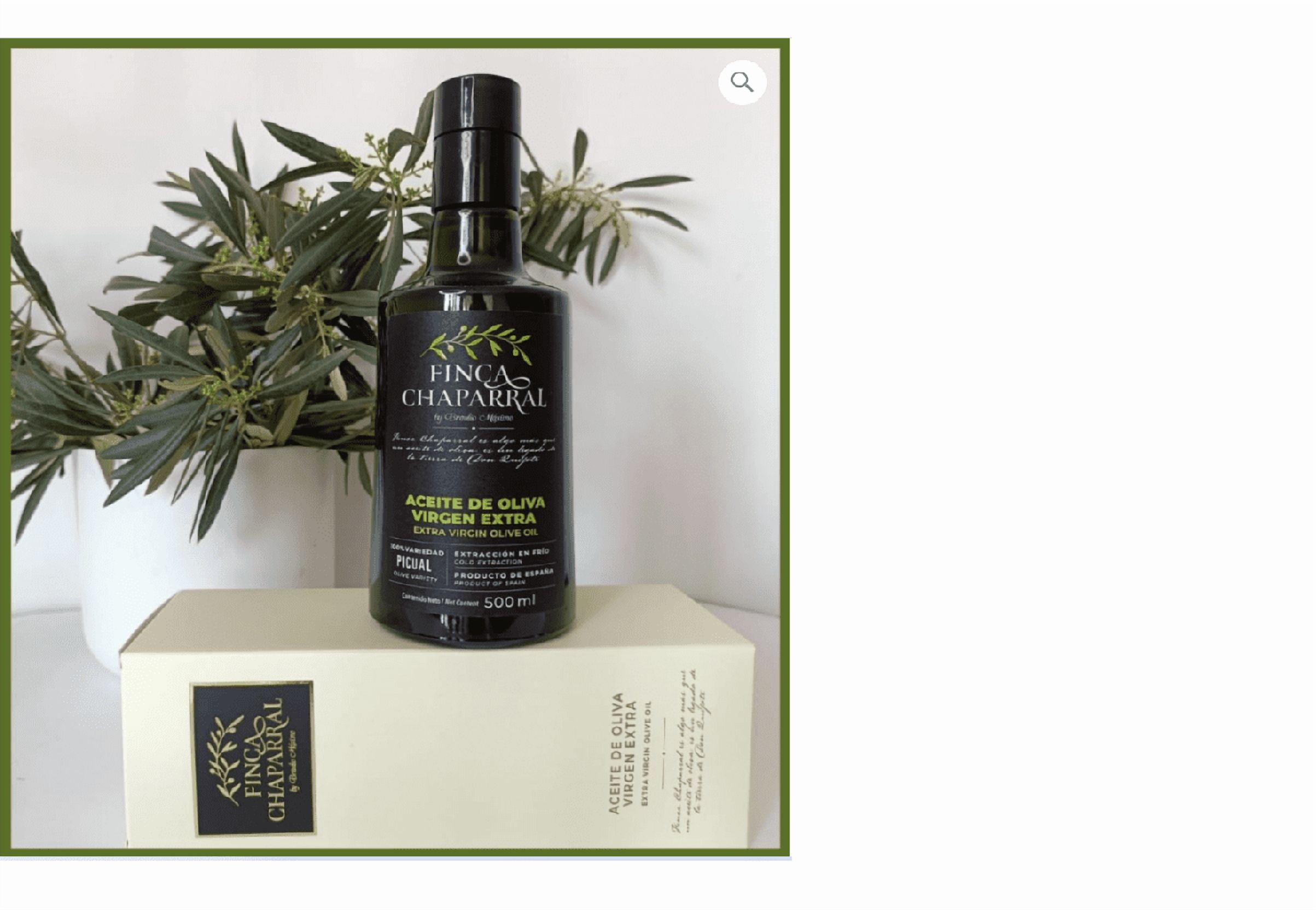 FINCA CHAPARRAL PICUAL EXTRA VIRGIN OLIVE OIL First Cold Press, 16.9 fl oz, Product of Spain Olive Oil – High Polyphenol – Cold Pressed, Early Harvest, First Cold Press EVOO – Keto, Paleo, Non-GMO –