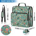 thumbnail image 2 of FORMRS Zipper Binder with Shoulder Strap 2-inch Ring 500 Sheet Capacity File Bag, Green Floral Horses Pattern, 2 of 5