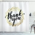 thumbnail image 1 of Ambesonne Modern Shower Curtain, Thank You Words Leaves, 69"Wx84"L, Yellow and Black, 1 of 3