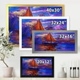 thumbnail image 4 of Designart 'Red Sail Ship On Purple Sunset in Blue Ocean' Nautical & Coastal Framed Art Print, 4 of 4