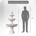 thumbnail image 5 of 58.3" 3-Tier Electric Outdoor Freestanding Water Fountain - Classic Leaf Design, White Resin with Pump, 5 of 11