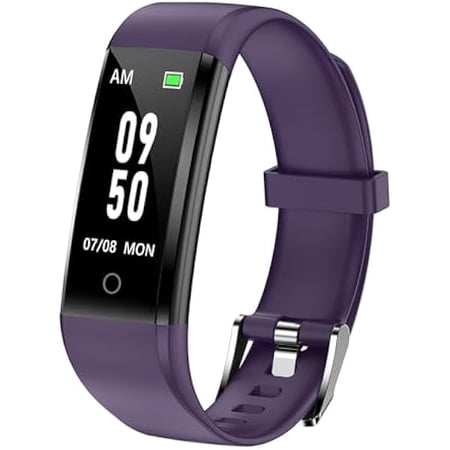 lulufa-us No Bluetooth Pedometer Watch Fitness Tracker No Phone Needed, Step Counter Calories/Sleep Tracker for Walking Running for Men Women Waterproof (Purple)