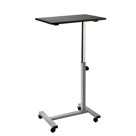 Seville Classics airLIFT® Height Adjustable Mobile Rolling Laptop Cart Desk w/ Wheels, Espresso