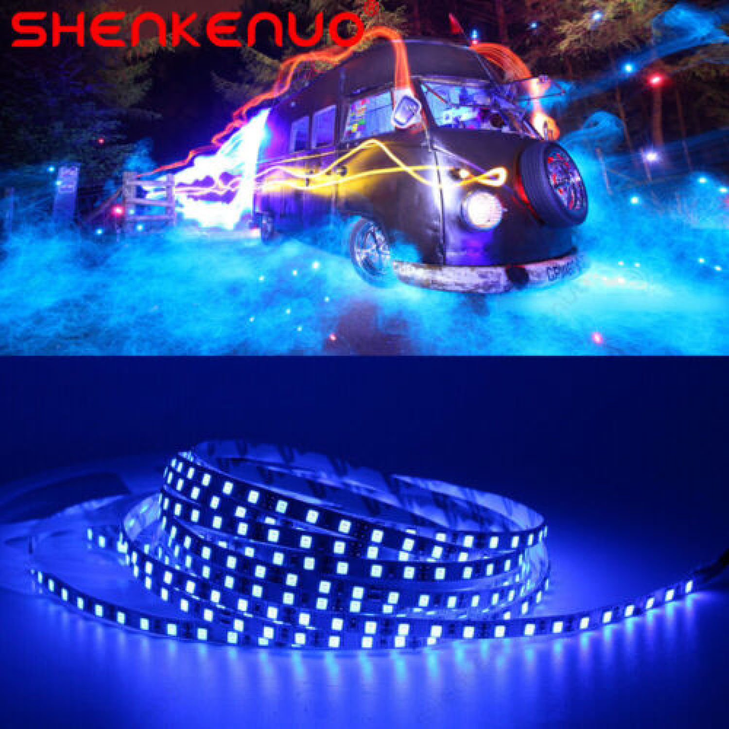 16FT Blue RV Awning Party 300 LED Light Strip Waterproof For Dometic