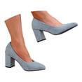 thumbnail image 3 of Win s Way Women's Pointed Toe Low Cut Chunky Heel Pumps Comfort Slip On Work Casual Dress Shoes, 3 of 9