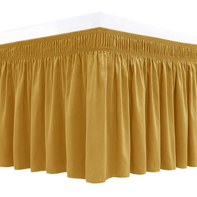 Faldón de cama Biscaynebay Full XL de 38 cm, dorado, resistente a las arrugas