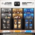 thumbnail image 3 of BROTTAR Corner Wine Bar Cabinet with LED Lights, 65" Tall Liquor Storage Cabinet with Glass Holder & Tempered Glass Door, Human Body Sensor for Dining Room Kitchen, Black, 3 of 7