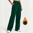 thumbnail image 6 of Women's Autumn Winter Solid Sweatpants Slit Long Trousers with Pockets, Comfortable Casual Bottoms, 6 of 8